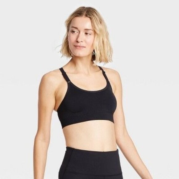 All in Motion Women's Medium Support Seamless Bra - (Black  Medium) - Picture 1 of 9
